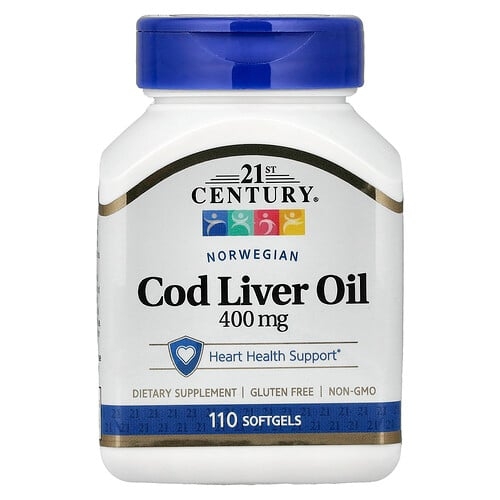 21st Century Norwegian Cod Liver Oil 400 Mg 110 Softgels product image