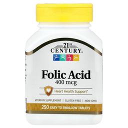 21st Century Folic Acid 400 Mcg 250 Easy To Swallow Tablets