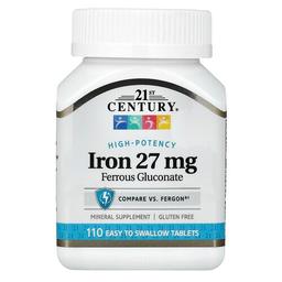 21st Century High Potency Iron 27 Mg 110 Easy To Swallow Tablets