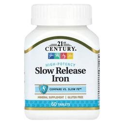 21st Century Slow Release Iron High Potency 45 Mg 60 Tablets