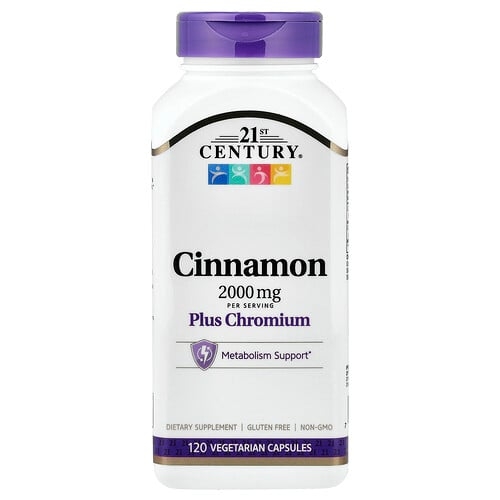 21st Century Cinnamon Plus Chromium 120 Vegetarian Capsules product image