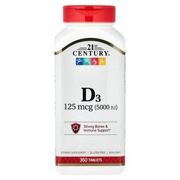 21st Century Vitamin D3 125 Mcg 5 000 Iu 360 Tablets