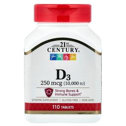 21st Century Vitamin D3 250 Mcg 10 000 Iu 110 Tablets