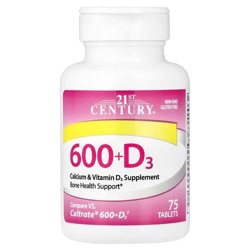 21st Century 600 D3 Calcium Vitamin D3 Supplement 75 Tablets product image