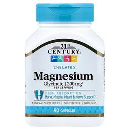 21st Century Chelated Magnesium Glycinate 90 Capsules 100 Mg Per Capsule