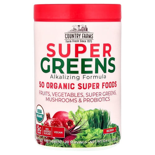 Country Farms Super Greens Alkalizing Formula Berry 10 6 Oz 300 G product image