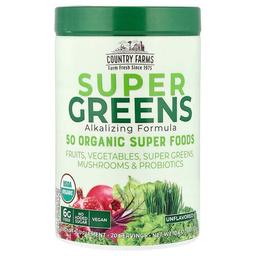 Country Farms Super Greens Alkalizing Formula Unflavored 10 6 Oz 300 G