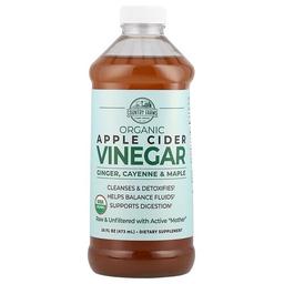 Country Farms Organic Apple Cider Vinegar With Ginger Cayenne Maple 16 Fl Oz 473 Ml