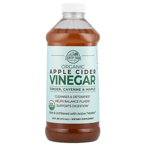 Country Farms Organic Apple Cider Vinegar With Ginger Cayenne Maple 16 Fl Oz 473 Ml product image