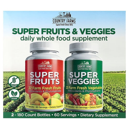 Country Farms Super Fruits Super Veggies 2 Pack 180 Capsules Each product image