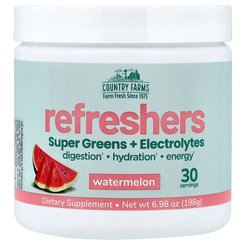 Country Farms Refreshers Super Greens Electrolytes Watermelon 6 98 Oz 198 G product image
