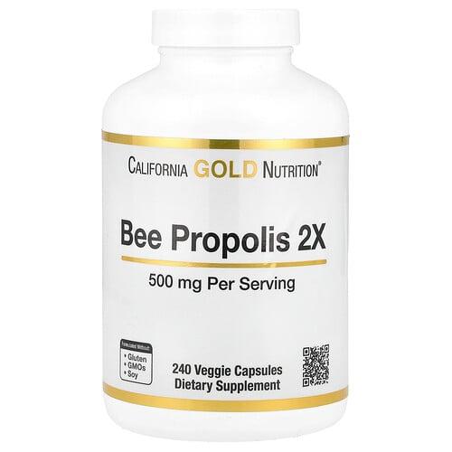 California Gold Nutrition Bee Propolis 2x Concentrated Extract 500 Mg 240 Veggie Capsules product image