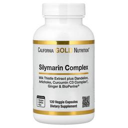 California Gold Nutrition Silymarin Complex Milk Thistle Extract Plus Dandelion Artichoke Curcumin C3 Complex Ginger And Bioperine 120 Veggie Capsules