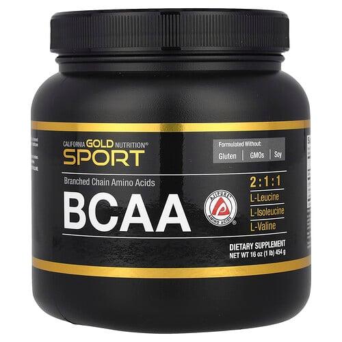 California Gold Nutrition Sport Bcaa Powder Ajipure Branched Chain Amino Acids With L Leucine L Isoleucine And L Valine 1 Lb 454 G product image