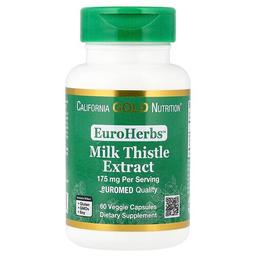 California Gold Nutrition Euroherbs Milk Thistle Extract Euromed Quality 175 Mg 60 Veggie Capsules