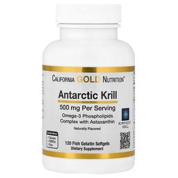 California Gold Nutrition Antarctic Krill Oil Omega 3 Phospholipids Complex With Astaxanthin Natural Strawberry And Lemon 500 Mg 120 Fish Gelatin Softgels