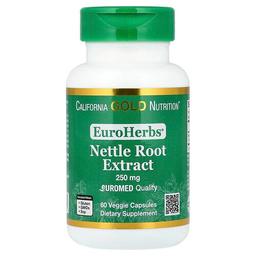 California Gold Nutrition Euroherbs Nettle Root Extract Euromed Quality 250 Mg 60 Veggie Capsules