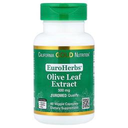 California Gold Nutrition Euroherbs Olive Leaf Extract Euromed Quality 500 Mg 60 Veggie Capsules