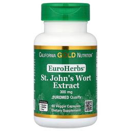 California Gold Nutrition Euroherbs St John S Wort Extract Euromed Quality 300 Mg 60 Veggie Capsules