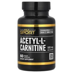 California Gold Nutrition Acetyl L Carnitine 500 Mg 60 Veggie Capsules