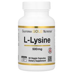 California Gold Nutrition L Lysine 500 Mg 60 Veggie Capsules