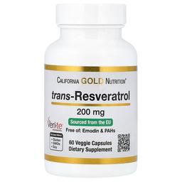 California Gold Nutrition Trans Resveratrol 200 Mg 60 Veggie Capsules
