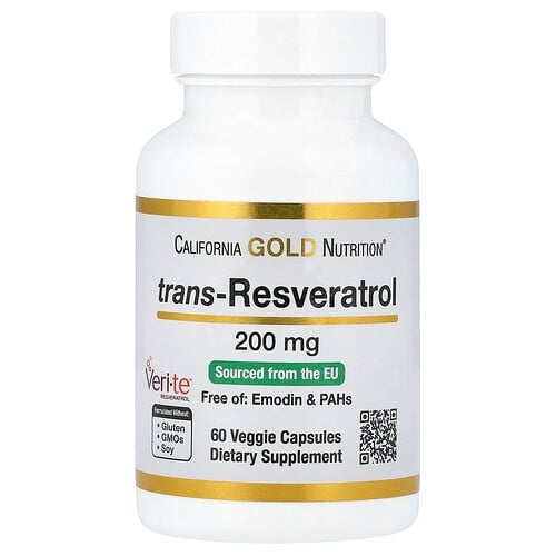 California Gold Nutrition Trans Resveratrol 200 Mg 60 Veggie Capsules product image
