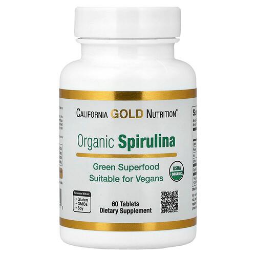 캘리포니아 골드 뉴트리션 California Gold Nutrition, 유기농 스피룰리나, 60정(1정당 500mg) product image
