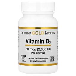 California Gold Nutrition Vitamin D3 50 Mcg 2 000 Iu 90 Fish Gelatin Softgels