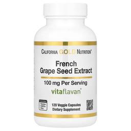 California Gold Nutrition French Grape Seed Extract Vitaflavan 100 Mg 120 Veggie Capsules