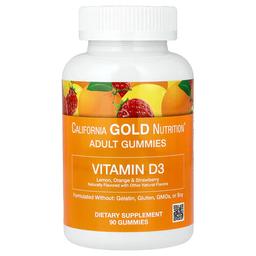 California Gold Nutrition Vitamin D3 Gummies Lemon Orange Strawberry 90 Gummies 25 Mcg 1 000 Iu Per Gummy