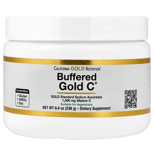 California Gold Nutrition Buffered Gold C Non Acidic Vitamin C Powder Sodium Ascorbate 8 4 Oz 238 G product image
