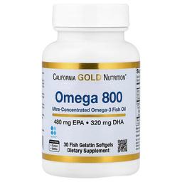 California Gold Nutrition Omega 800 Ultra Concentrated Omega 3 Fish Oil Kd Pur Triglyceride Form 30 Fish Gelatin Softgels 1 000 Mg Per Softgel