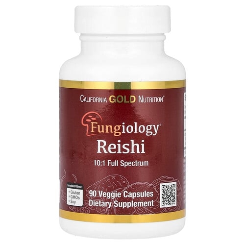 California Gold Nutrition Reishi Ganoderma Lucidum Full Spectrum Certified Organic 90 Veggie Capsules 600 Mg Per Veggie Capsule product image