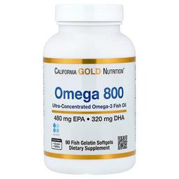 California Gold Nutrition Omega 800 Ultra Concentrated Omega 3 Fish Oil Kd Pur Triglyceride Form 90 Fish Gelatin Softgels 1 000 Mg Per Softgel
