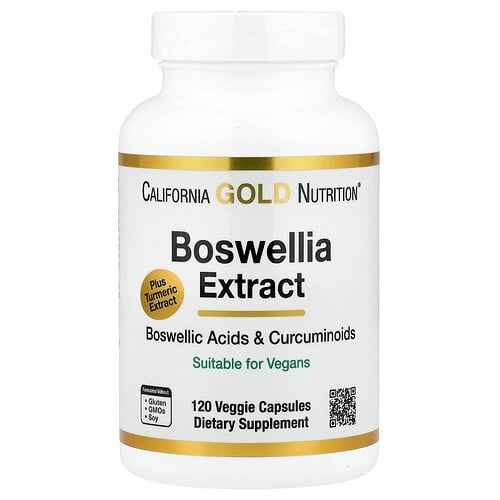 California Gold Nutrition Boswellia Extract Turmeric Curcumin Complex With Turmeric Extract And Turmeric Powder 120 Veggie Capsules product image