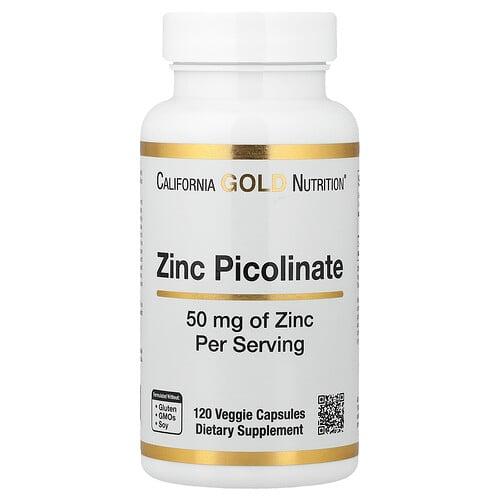 California Gold Nutrition Zinc Picolinate 50 Mg 120 Veggie Capsules product image