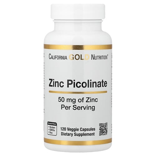 California Gold Nutrition Zinc Picolinate 50 Mg 120 Veggie Capsules product image