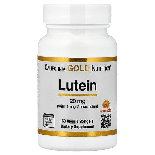 California Gold Nutrition Lutein With Zeaxanthin From Marigold Extract 60 Veggie Softgels product image