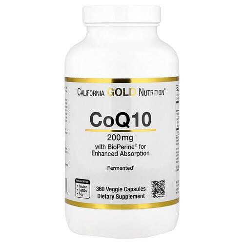 California Gold Nutrition Coq10 With Bioperine Black Pepper Extract 360 Veggie Capsules