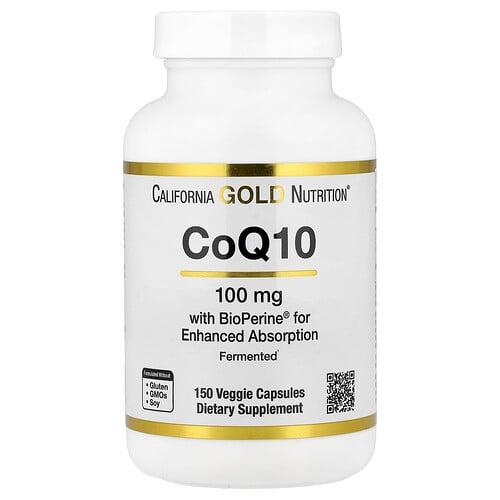 California Gold Nutrition Coq10 Ubiquinone Usp With Bioperine Black Pepper Extract Enhanced Bioavailability 150 Veggie Capsules product image