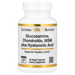 California Gold Nutrition Glucosamine Chondroitin Msm Plus Hyaluronic Acid 60 Veggie Capsules