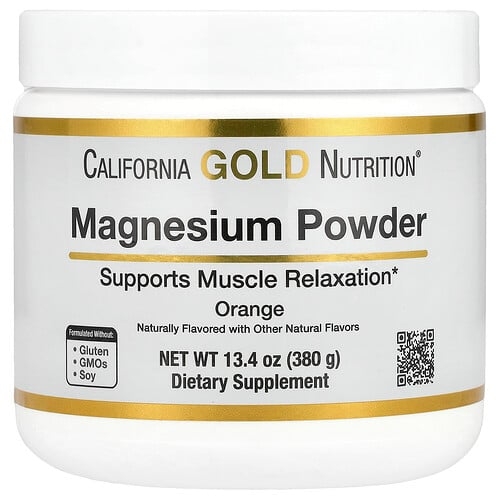 California Gold Nutrition Magnesium Powder Beverage Orange 13 4 Oz 380 G product image