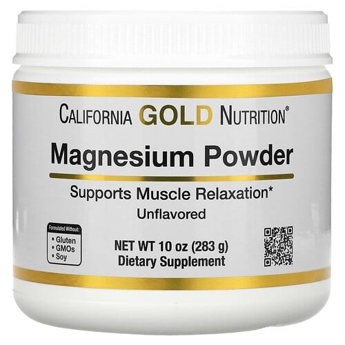 California Gold Nutrition Magnesium Powder Beverage Unflavored 10 Oz 283 G product image