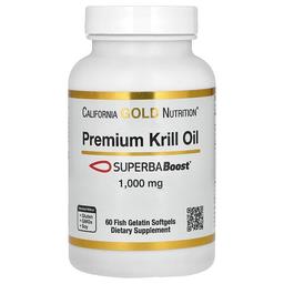 California Gold Nutrition Premium Krill Oil With Superbaboost 1 000 Mg 60 Fish Gelatin Softgels