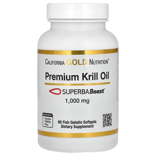 California Gold Nutrition Premium Krill Oil With Superbaboost 1 000 Mg 60 Fish Gelatin Softgels product image