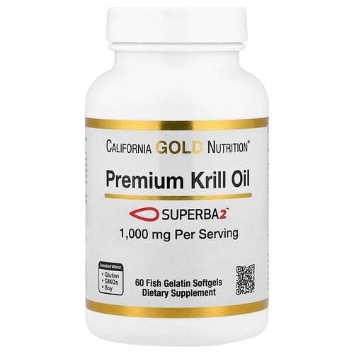 California Gold Nutrition Premium Krill Oil With Superba2 1 000 Mg 60 Softgels product image