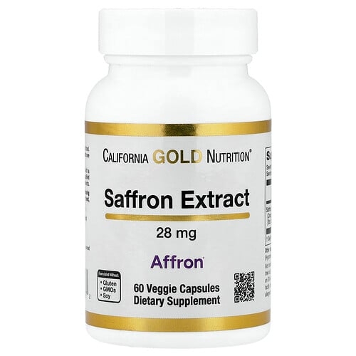 California Gold Nutrition Saffron Extract With Affron 28 Mg 60 Veggie Capsules product image