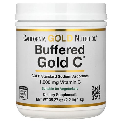 California Gold Nutrition Buffered Gold C Non Acidic Vitamin C Powder Sodium Ascorbate 2 2 Lb 1 Kg product image