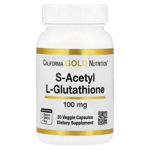 California Gold Nutrition S Acetyl L Glutathione 100 Mg 30 Veggie Capsules product image